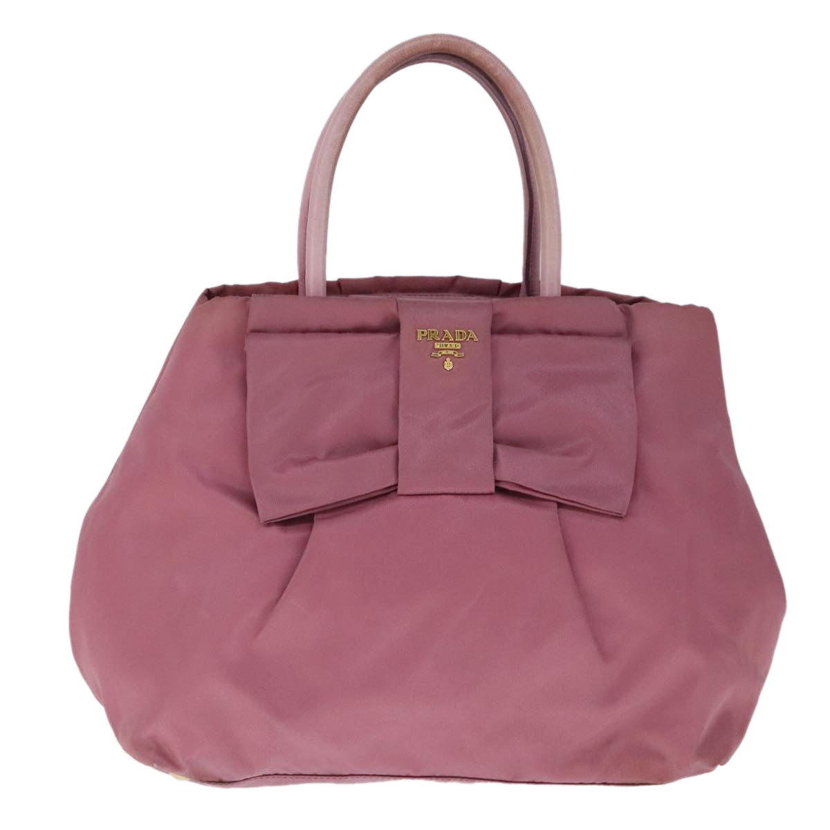 PRADA Hand Bag Nylon Pink Auth 102357 - 0