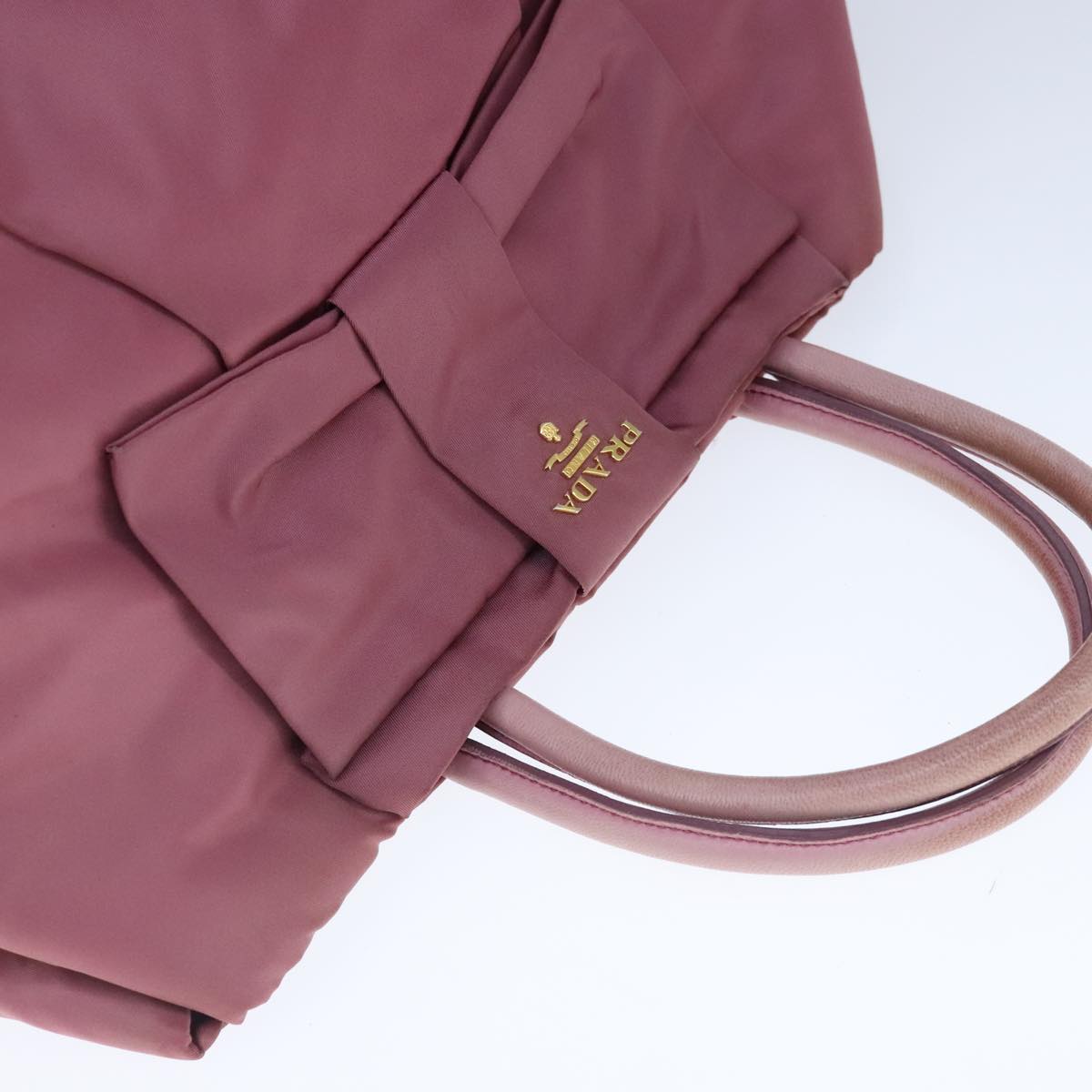 PRADA Hand Bag Nylon Pink Auth 102357