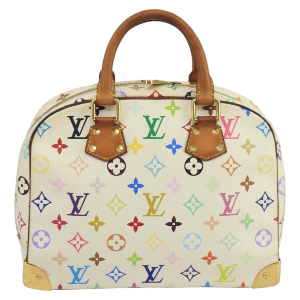 LOUIS VUITTON Monogram Multicolor Trouville Hand Bag White M92663 LV Auth 102366 - 0