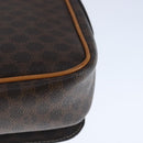 CELINE Macadam Canvas Shoulder Bag PVC Leather Brown Gold Auth 102371-13