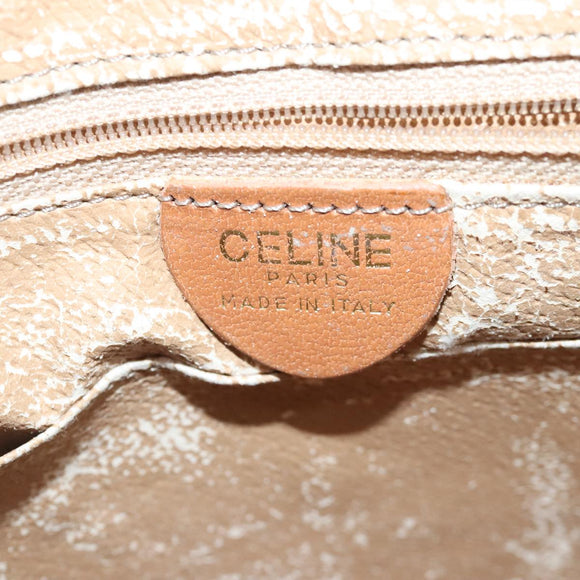 CELINE Macadam Canvas Shoulder Bag PVC Leather Brown Gold Auth 102371