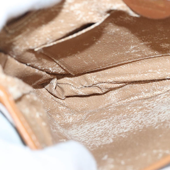 CELINE Macadam Canvas Shoulder Bag PVC Leather Brown Gold Auth 102371