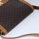CELINE Macadam Canvas Shoulder Bag PVC Leather Brown Gold Auth 102371-6