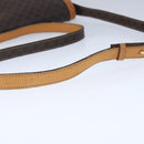 CELINE Macadam Canvas Shoulder Bag PVC Leather Brown Gold Auth 102371-7