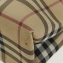 BURBERRY Nova Check Hand Bag PVC Beige Auth 102372-11