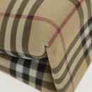 BURBERRY Nova Check Hand Bag PVC Beige Auth 102372-12