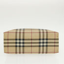 BURBERRY Nova Check Hand Bag PVC Beige Auth 102372-9