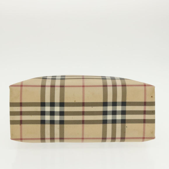 BURBERRY Nova Check Hand Bag PVC Beige Auth 102372