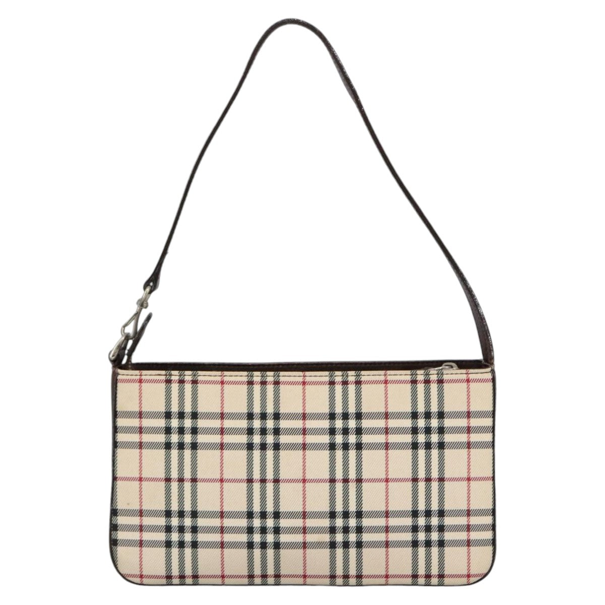 BURBERRY Nova Check Shoulder Bag Canvas Beige Auth 102373