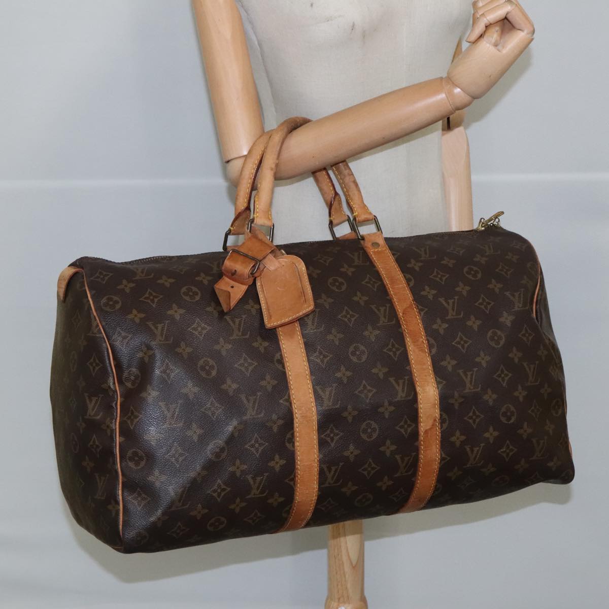 LOUIS VUITTON Monogram Keepall 50 Boston Bag M41426 LV Auth 102380