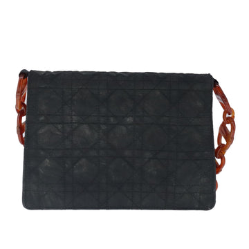 Christian Dior Canage Chain Shoulder Bag Nylon Black Auth 102381 - 0