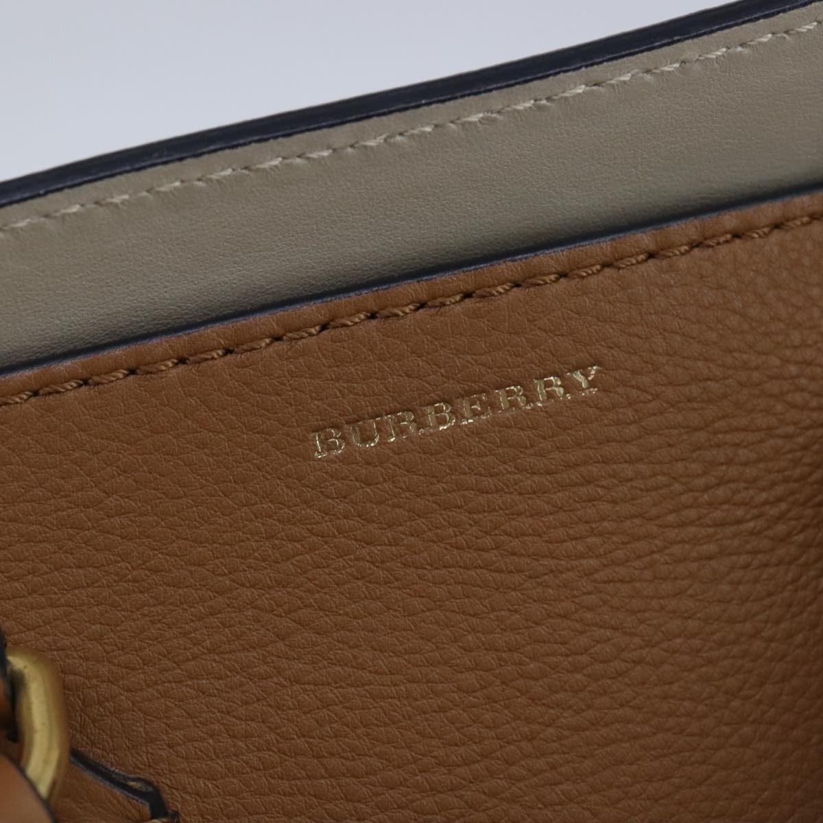 BURBERRY Belt Hand Bag Leather 2way Brown Auth 102382