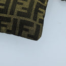 FENDI Zucca Canvas Pouch Gold Auth 102385-15