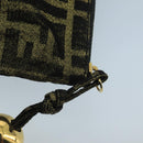 FENDI Zucca Canvas Pouch Gold Auth 102385-8