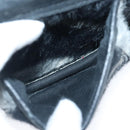 BURBERRY Nova Check Blue Label Shoulder Bag Wool Leather Black Auth 102387-21