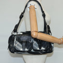 BURBERRY Nova Check Blue Label Shoulder Bag Wool Leather Black Auth 102387-22