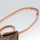 CELINE Macadam Canvas Hand Bag PVC Leather 2way Brown Gold Auth 102389-14