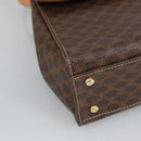 CELINE Macadam Canvas Hand Bag PVC Leather 2way Brown Gold Auth 102389-16