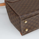 CELINE Macadam Canvas Hand Bag PVC Leather 2way Brown Gold Auth 102389-18