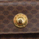 CELINE Macadam Canvas Hand Bag PVC Leather 2way Brown Gold Auth 102389-19