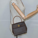 CELINE Macadam Canvas Hand Bag PVC Leather 2way Brown Gold Auth 102389-23