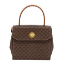CELINE Macadam Canvas Hand Bag PVC Leather 2way Brown Gold Auth 102389-13