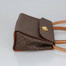 CELINE Macadam Canvas Hand Bag PVC Leather 2way Brown Gold Auth 102389-3