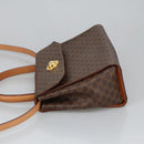 CELINE Macadam Canvas Hand Bag PVC Leather 2way Brown Gold Auth 102389-4