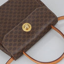 CELINE Macadam Canvas Hand Bag PVC Leather 2way Brown Gold Auth 102389-6