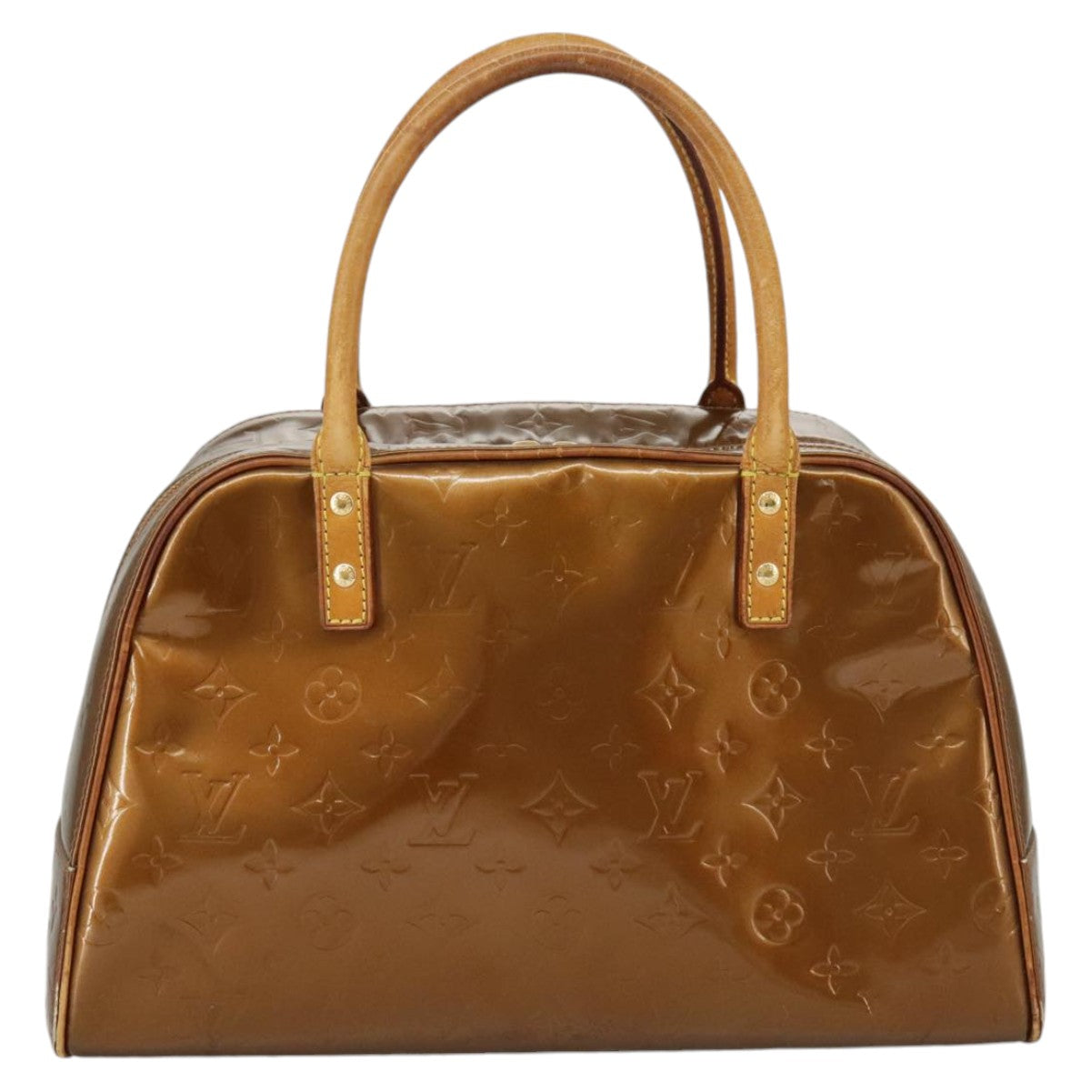 LOUIS VUITTON  Vernis Tompkins Square Hand Bag Bronze M91103 LV Auth 102406 - 0