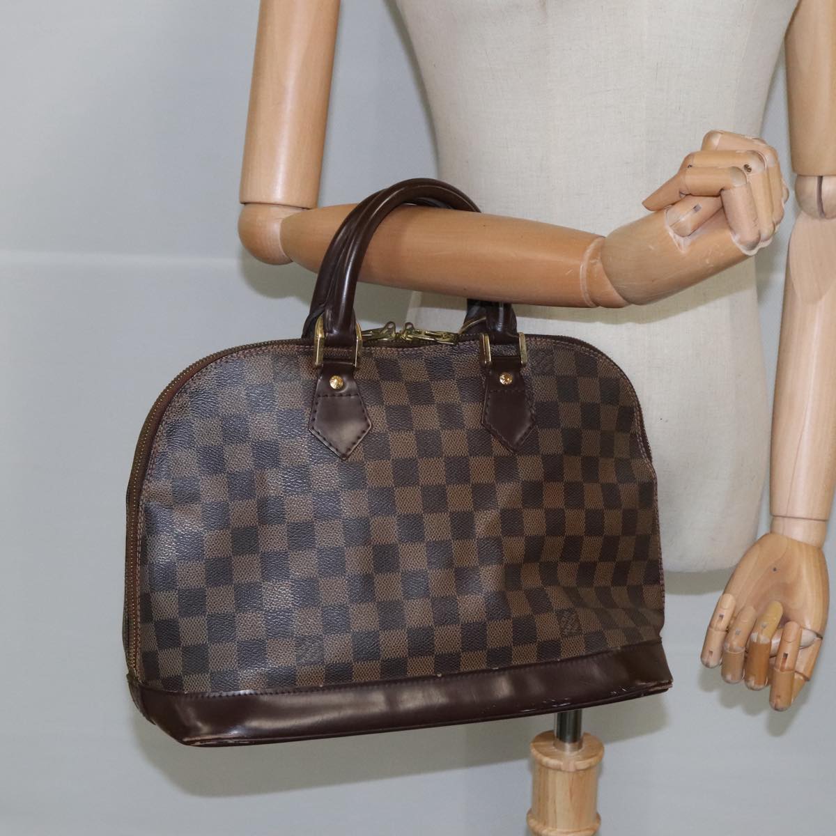 LOUIS VUITTON Damier Ebene Alma Hand Bag N51131 LV Auth 102409