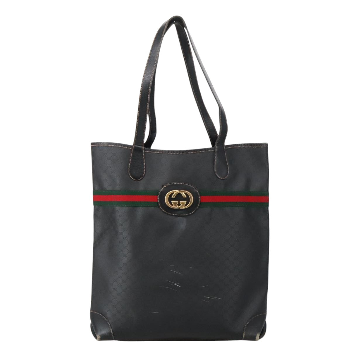 GUCCI Micro GG Supreme Web Sherry Line Bag PVC Black 002 904 0131 Auth 102411 - 0