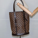 LOUIS VUITTON Damier Ebene Bucket GM Shoulder Bag SPO N42236 LV Auth 102416-21