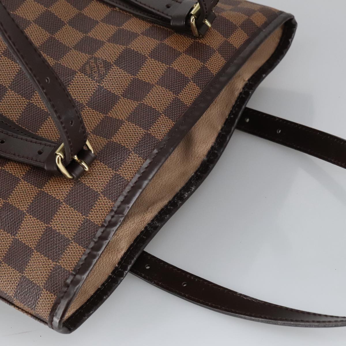 LOUIS VUITTON Damier Ebene Bucket GM Shoulder Bag SPO N42236 LV Auth 102416