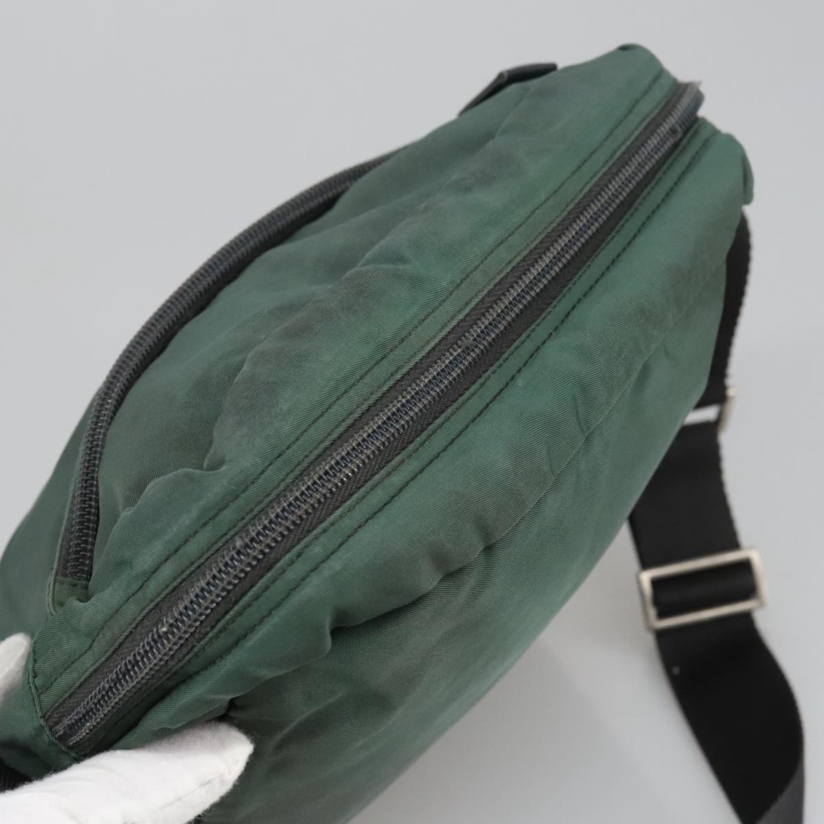 PRADA Shoulder Bag Nylon Green Auth 102432