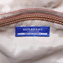 BURBERRY Nova Check Hand Bag Canvas 2way Light Blue Brown Auth 102443-10