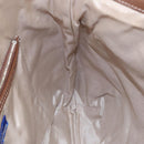 BURBERRY Nova Check Hand Bag Canvas 2way Light Blue Brown Auth 102443-18