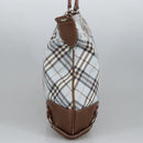 BURBERRY Nova Check Hand Bag Canvas 2way Light Blue Brown Auth 102443-3