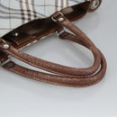 BURBERRY Nova Check Hand Bag Canvas 2way Light Blue Brown Auth 102443-7