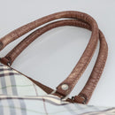 BURBERRY Nova Check Hand Bag Canvas 2way Light Blue Brown Auth 102443-8
