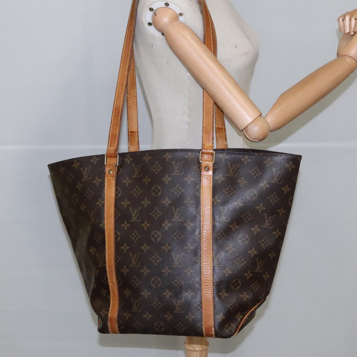 LOUIS VUITTON Monogram Sac Shopping Tote Bag M51108 LV Auth 102448