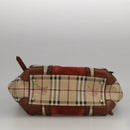 BURBERRY Nova Check Shoulder Bag PVC Leather Beige Red Auth 102450-5