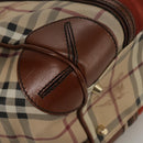 BURBERRY Nova Check Shoulder Bag PVC Leather Beige Red Auth 102450-15