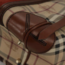 BURBERRY Nova Check Shoulder Bag PVC Leather Beige Red Auth 102450-16