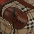 BURBERRY Nova Check Shoulder Bag PVC Leather Beige Red Auth 102450-9