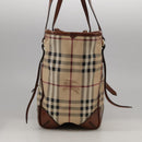 BURBERRY Nova Check Shoulder Bag PVC Leather Beige Red Auth 102450-4