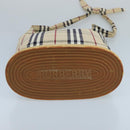 BURBERRY Nova Check Shoulder Bag Canvas Beige Silver Auth 102451-5