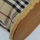 BURBERRY Nova Check Shoulder Bag Canvas Beige Silver Auth 102451-14
