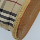 BURBERRY Nova Check Shoulder Bag Canvas Beige Silver Auth 102451-16