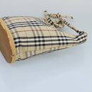 BURBERRY Nova Check Shoulder Bag Canvas Beige Silver Auth 102451-3